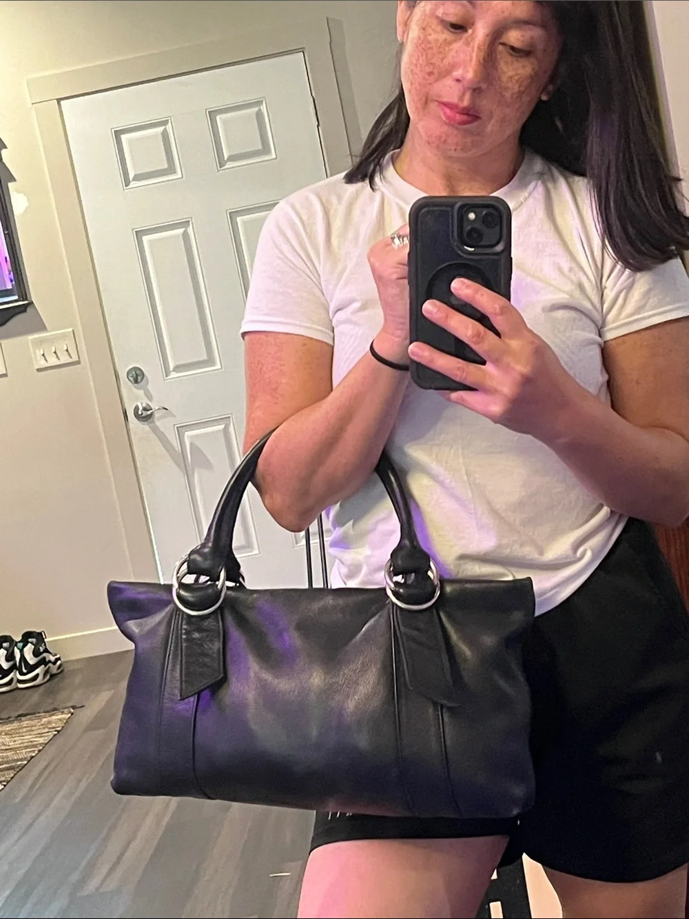 🍓TRADED🍓90s/Y2K EXPRESS Genuine Leather Satchel Handbag